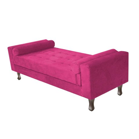 Recamier Baú Félix Solteiro 195 cm Suede - Doce Sonho Móveis ML/R1/FELIX/195/B/S Pink