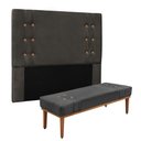 Ver imagem 1 de Cabeceira Cama Box King 195cm e Recamier Gênova Suede S04 - D’Rossi