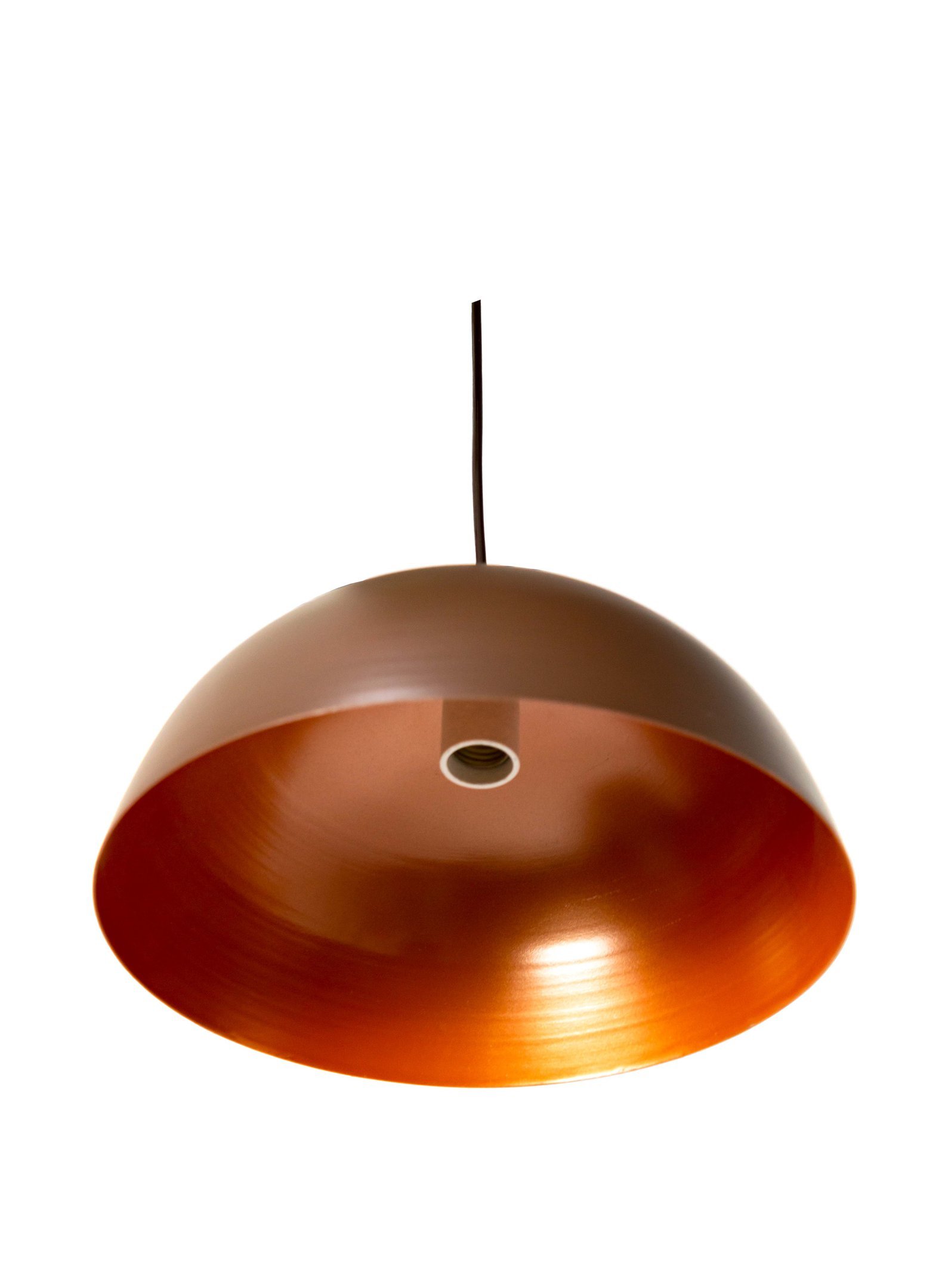 Pendente Alumínio Meia Esfera 40cm Café Duplo na Canopla Retangular de 97cm Branca - 4