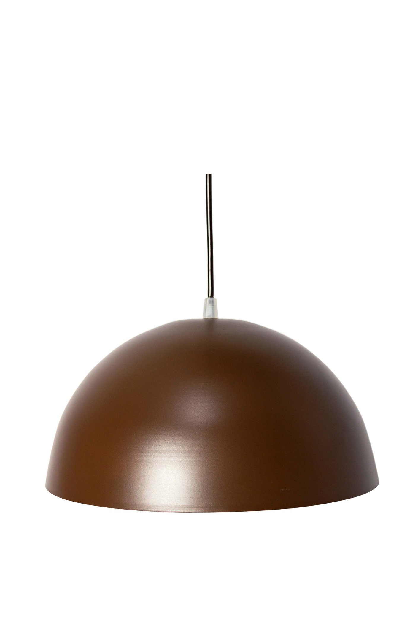 Pendente Alumínio Meia Esfera 40cm Café Duplo na Canopla Retangular de 97cm Branca - 5
