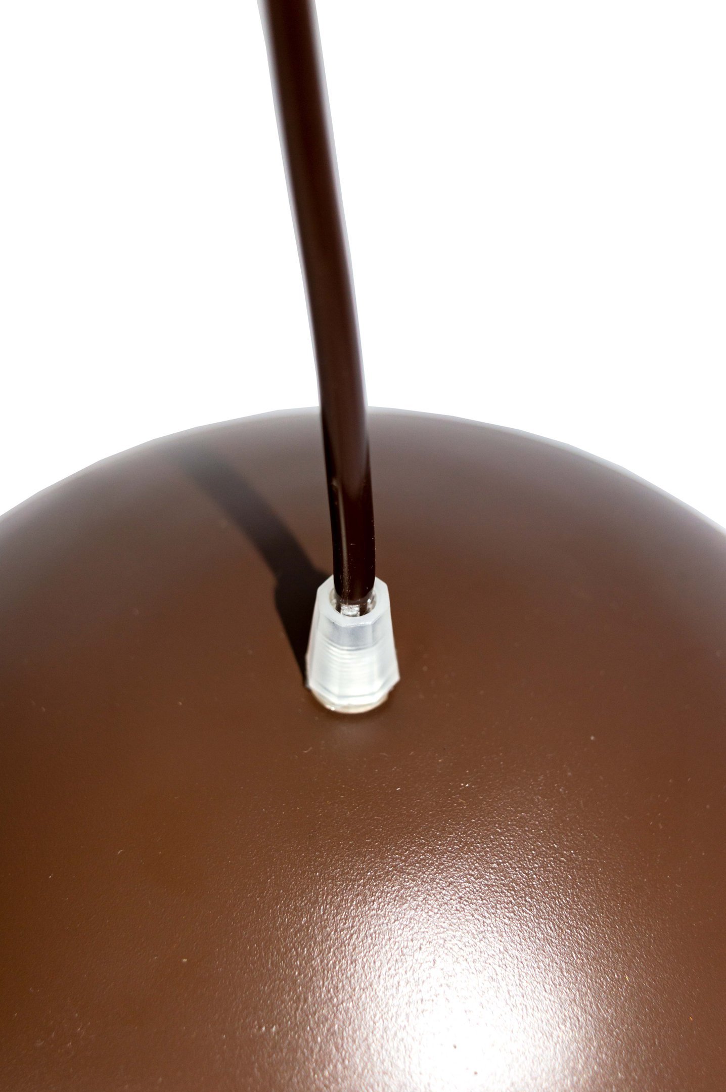 Pendente Alumínio Meia Esfera 40cm Café Duplo na Canopla Retangular de 97cm Branca - 3