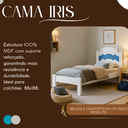 Ver imagem 4 de Cama para Quarto de Solteiro Mdf Estilo Padrão com Pés Alto Iris:brancoazul
