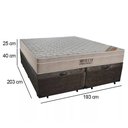 Ver imagem 3 de Cama Box Baú King Suede Bipartido+ Colchão King Ortobom Airtech Molas SpringPocket 65x193x203 Marrom