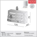 Ver imagem 2 de Balcão Buffet Aparador Branco Espelhado com Gavetas Tb292e Luxo