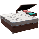 Ver imagem 1 de Cama Box Baú Marrom e Colchão Light Espuma D33 Casal Ortobom