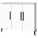 Ver imagem 4 de Aparador Bog. 3 Portas Pés de Madeira Maciça Estilo Buffet Cor Branco Brilho Passe