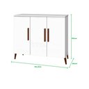 Ver imagem 2 de Aparador Bog. 3 Portas Pés de Madeira Maciça Estilo Buffet Cor Branco Brilho Passe