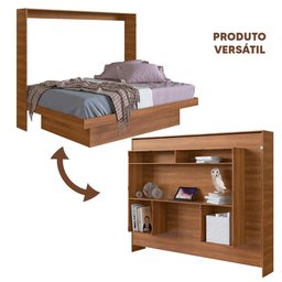 Cama Retrátil Multifuncional Casal Nogal Sulas Jm Móveis - 1