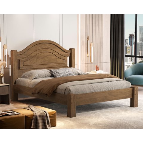Cama Casal Isis 100% MDF para Colchão 188x138 cm -Super Reforçada - Basoto:Castanho
