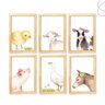 Kit 6 Quadros Quarto Infantil Fazendinha Menina Pinus - 2
