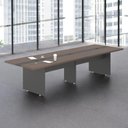 Ver imagem 1 de Mesa de Reunião Retangular Olívia Moderno sem Gavetas 360cm Freijó Preto Casah
