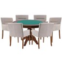 Ver imagem 1 de Mesa de Jogos Carteado Redonda Montreal Tampo Reversível Imbuia com 6 Cadeiras Vicenza Nude - Gran