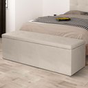 Ver imagem 5 de Calçadeira Recamier Baú King 1,95m Berlim Suede Bege - Pallazio