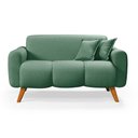 Ver imagem 1 de Namoradeira Dallas Confortavel Moderna em Linho Pes em Madeira: Verde