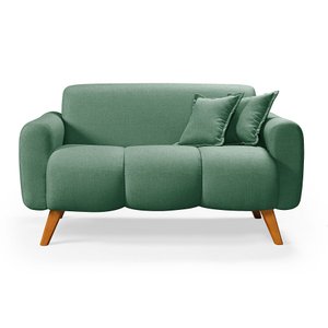 Namoradeira Dallas Confortavel Moderna em Linho Pes em Madeira: Verde