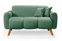 Ver imagem 1 de Namoradeira Dallas Confortavel Moderna em Linho Pes em Madeira: Verde