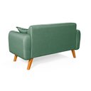 Ver imagem 3 de Namoradeira Dallas Confortavel Moderna em Linho Pes em Madeira: Verde