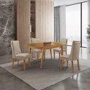 Ver imagem 4 de Mesa de Jantar Copper 120cm Tampo MDF Laminado Canto Copo com 4 Cadeiras Carolina