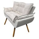 Ver imagem 4 de Kit 01 Poltrona e 01 Namoradeira Mariana Suede Branco Slk Decor