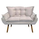 Ver imagem 3 de Kit 01 Poltrona e 01 Namoradeira Mariana Suede Branco Slk Decor