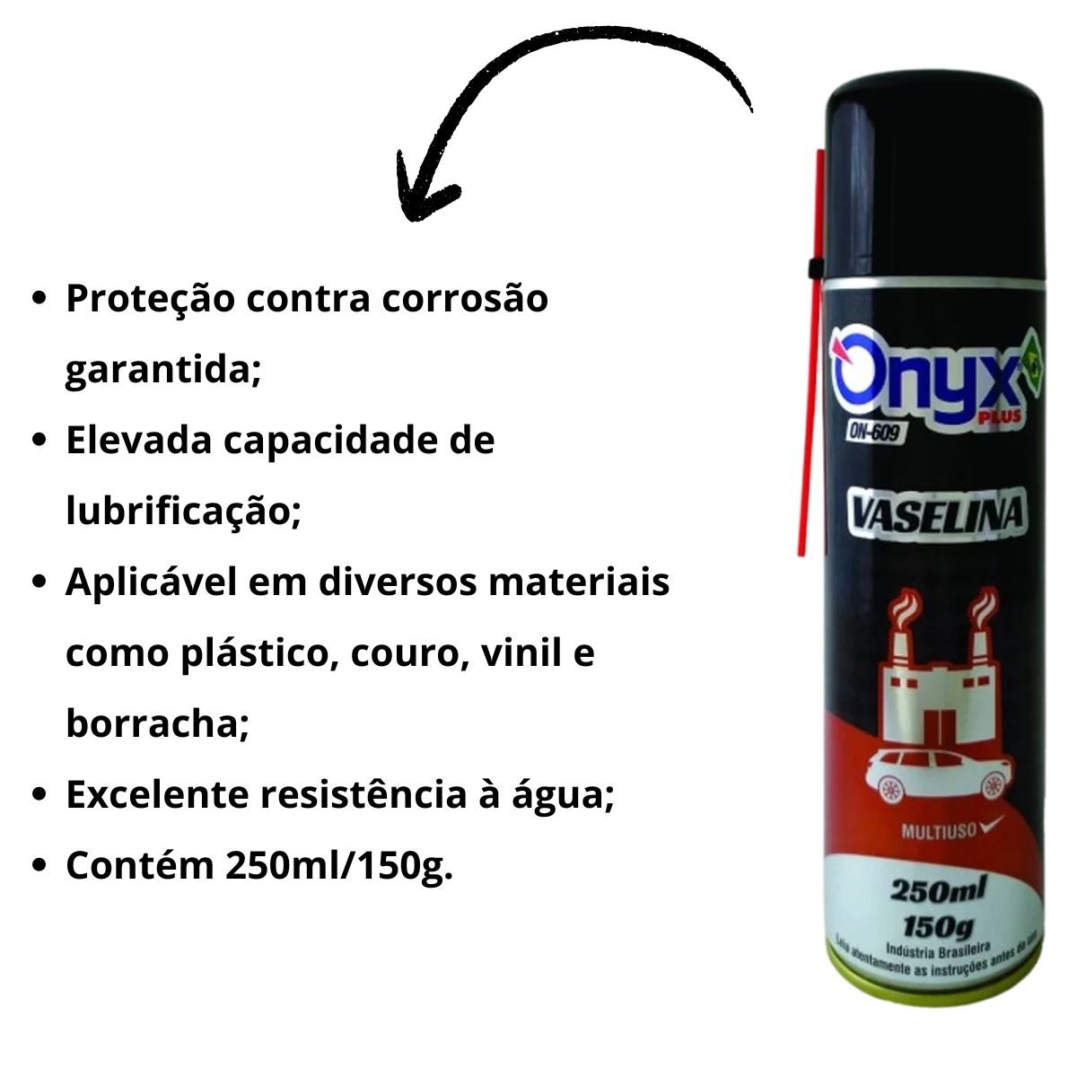 Vaselina Lubrificante Spray Uso Geral 250ml Onyx Multiuso - 2