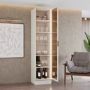 Ver imagem 7 de Cristaleira 50cm 1 Porta com LED e Vidro Reflecta Temperado 100% MDF Fineze Bege/Areia HP