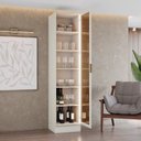 Ver imagem 7 de Cristaleira 50cm 1 Porta com LED e Vidro Reflecta Temperado 100% MDF Fineze Bege/Areia HP