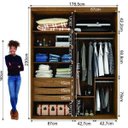 Ver imagem 5 de Guarda Roupa Solteiro 2 Portas MDF 178 cm Eleganza Belmax Álamo/Branco