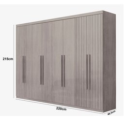 Guarda Roupa Casal Toronto Mdf 8 Portas e 4 Gavetas Moderna Mobília - 4