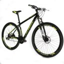 Ver imagem 5 de Bicicleta Venzo Aro 29 27V Camb Acera Susp com Trava Freio Hidráulico - PRETO E VERDE - 19