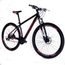 Ver imagem 1 de Bicicleta Venzo Aro 29 27V Camb Acera Susp com Trava Freio Hidráulico - PRETO E VERDE - 19