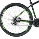 Ver imagem 7 de Bicicleta Venzo Aro 29 27V Camb Acera Susp com Trava Freio Hidráulico - PRETO E VERDE - 19