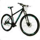 Ver imagem 4 de Bicicleta Venzo Aro 29 27V Camb Acera Susp com Trava Freio Hidráulico - PRETO E VERDE - 19