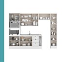 Ver mais imagens de Cozinha Milla Lira 12 Portas 3 Gavetas MDF 310cm Branco Móveis Carraro