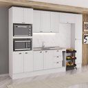 Ver imagem 1 de Cozinha Milla Lira 12 Portas 3 Gavetas MDF 310cm Branco Móveis Carraro