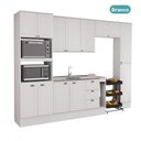 Ver imagem 2 de Cozinha Milla Lira 12 Portas 3 Gavetas MDF 310cm Branco Móveis Carraro