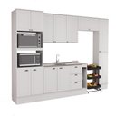 Ver imagem 4 de Cozinha Milla Lira 12 Portas 3 Gavetas MDF 310cm Branco Móveis Carraro