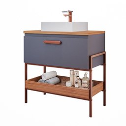 Gabinete para Banheiro com Cuba Hana Espresso Móveis - 2
