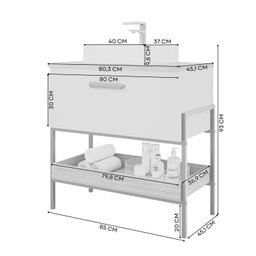 Gabinete para Banheiro com Cuba Hana Espresso Móveis - 3