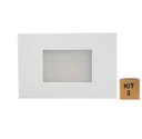 Ver imagem 1 de Kit 3 Balizador de Embutir Escada Parede 4x2 Alumínio Branco