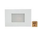 Ver imagem 1 de Kit 4 Balizador de Embutir Escada Parede 4x2 Alumínio Branco