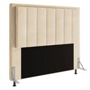 Ver imagem 3 de Cabeceira Casal Cama Box 140cm para Quarto Opala Suede Bege M11 - D’Rossi
