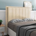Ver imagem 1 de Cabeceira Casal Cama Box 140cm para Quarto Opala Suede Bege M11 - D’Rossi