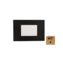 Ver imagem 1 de Kit 6 Balizador de Embutir Escada Parede 4x2 Alumínio Preto