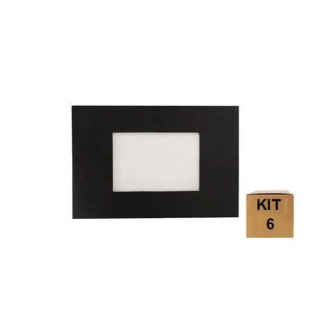 Kit 6 Balizador de Embutir Escada Parede 4x2 Alumínio Preto