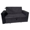 Sofá Cama Casal com Braço 1,50m – Preto Suede - 1