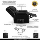 Ver imagem 3 de Poltrona do Papai Reclinável Sala de Cinema Barcelona Controle Power Elétrico Usb Pu Preto Brilho G2