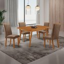 Ver imagem 1 de Mesa Copper com 4 Cadeiras Lira Retangular MDF 120cm Caramelo Moderna