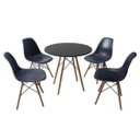 Ver imagem 1 de Conjunto Mesa de Jantar 80cm + 4 Cadeiras Eames Preto NEW