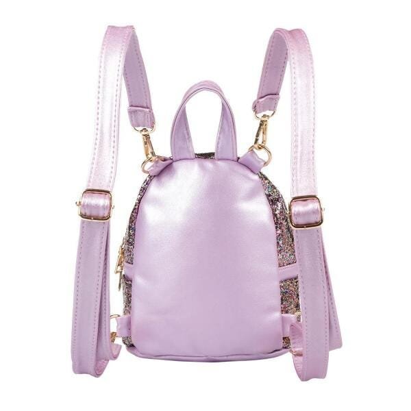Mochila Brilhante com Compartimento Externo - Roxa - 3